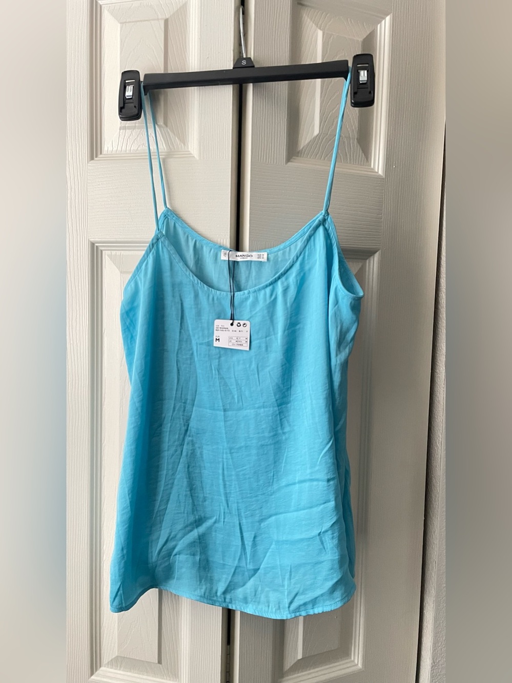 Mango Aqua Spaghetti-Strap Silk-Blend Camisole